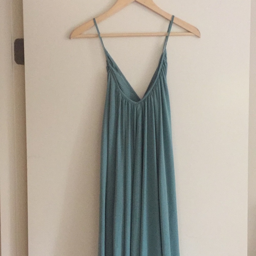 Teal green silk Banana Republic dress